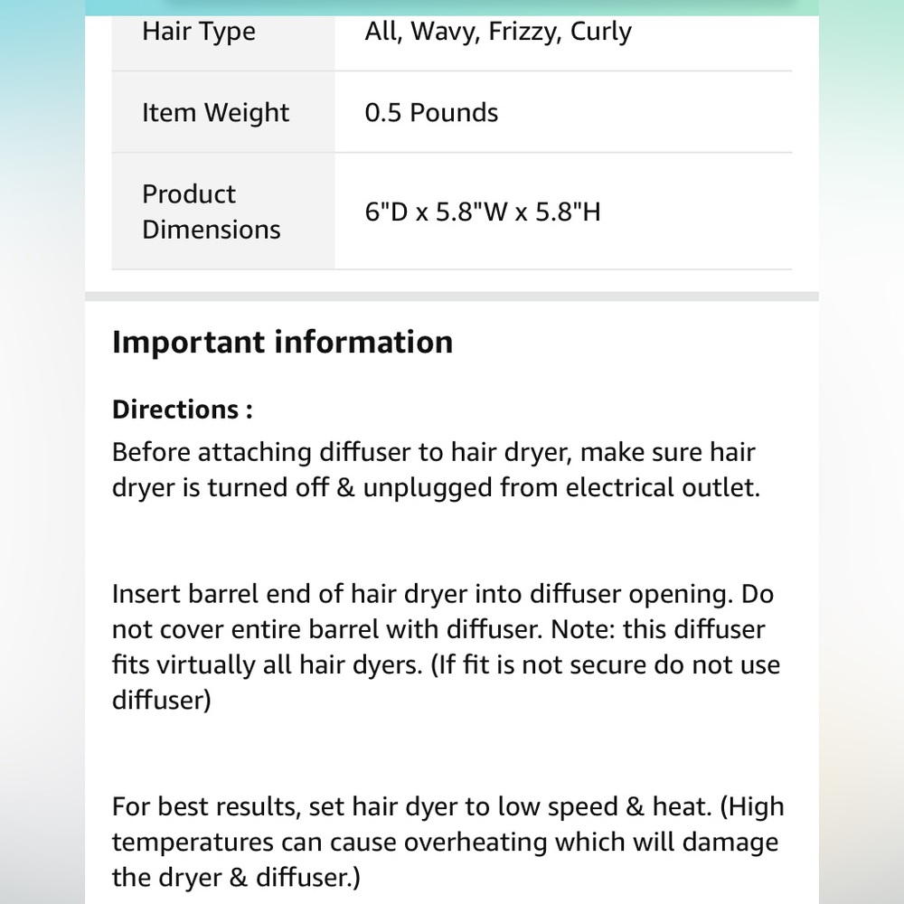 Conair universal diffuser attachment - Picture 10 of 10
